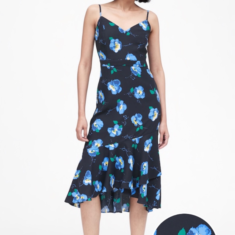 Banana Republic Floral Midi Sheath Dress